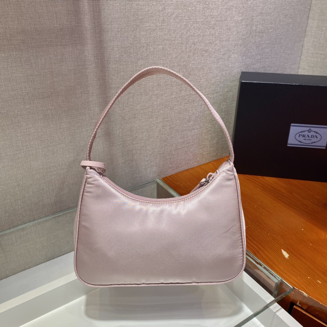 Prada Mini Re Nylon Re Edition 2000 Hobo Bag Handbag Alabaster Pink 1NE515